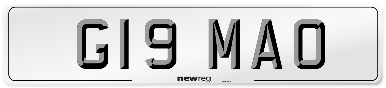 G19 MAO Number Plate from New Reg